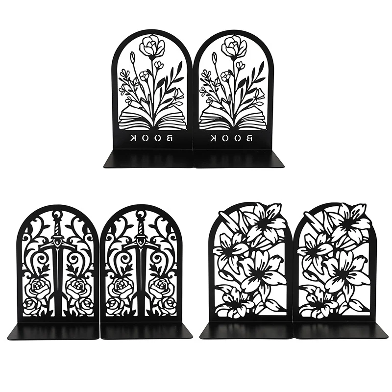 Elegante florale Metall-Buchstützen