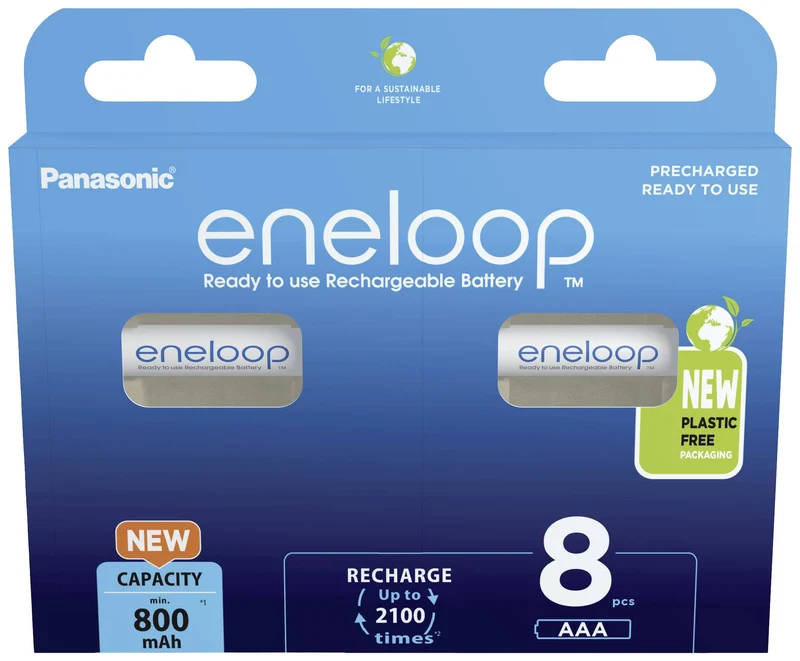 B-Ware Panasonic eneloop HR03 Micro AAA-Akku Batterie AAA Akku NiMH 800 mAh 10 SETS