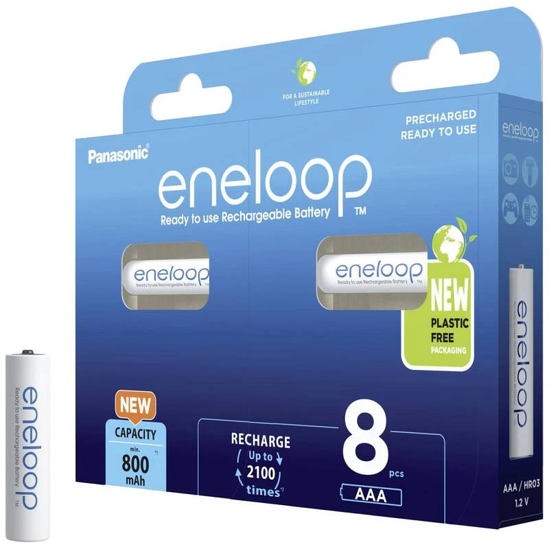 B-Ware Panasonic eneloop HR03 Micro AAA-Akku Batterie AAA Akku NiMH 800 mAh 10 SETS