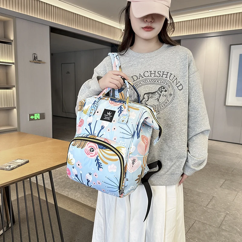 Stylische Baby-Pflege-Rucksack mit floralem Muster Karnz