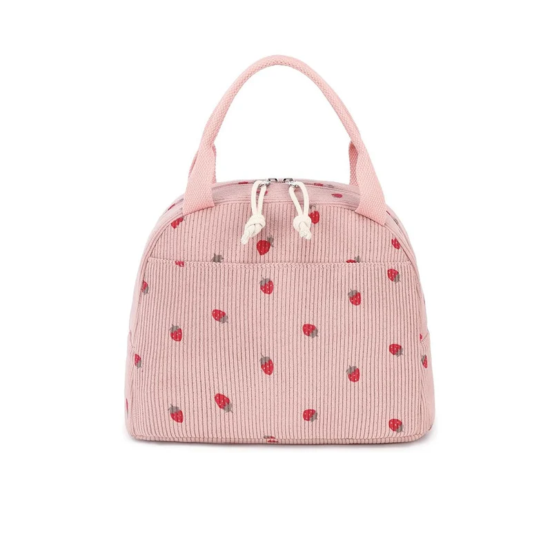Isolierte Lunch-Tasche mit niedlichem Erdbeer-Druck