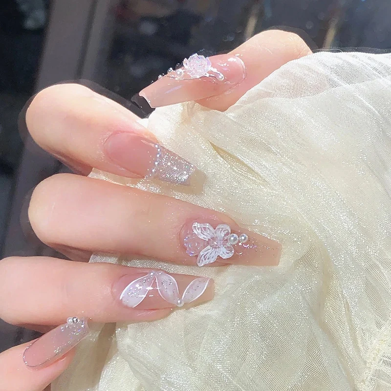 Dekorative Glitzernde Press-On Nail Tips Karnz