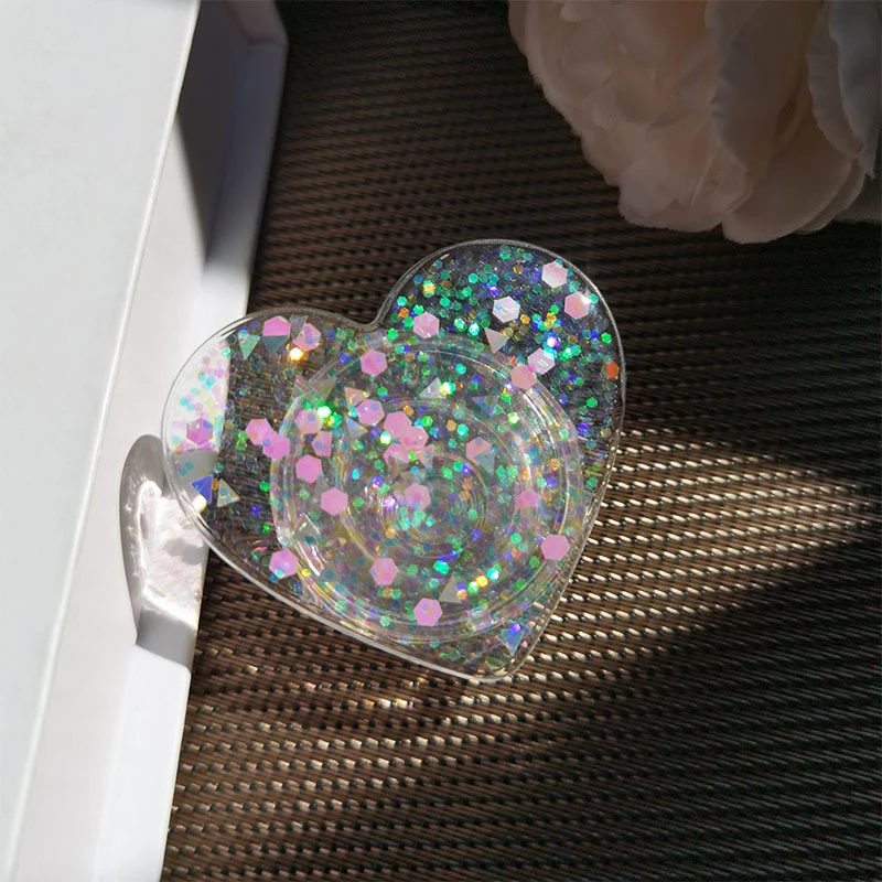 Glitzernder Herzförmiger Handy-Ständer Karnz