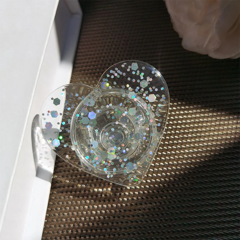 Glitzernder Herzförmiger Handy-Ständer Karnz