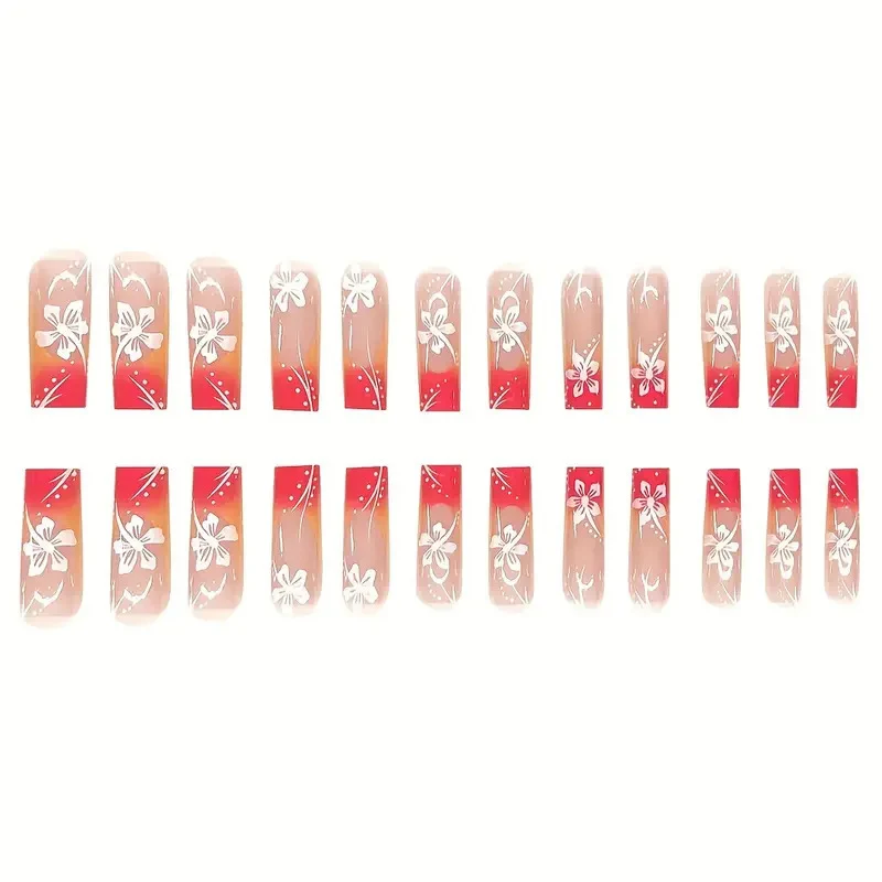 Trendige Blumige Acryl-Nagelkunst-Set Karnz