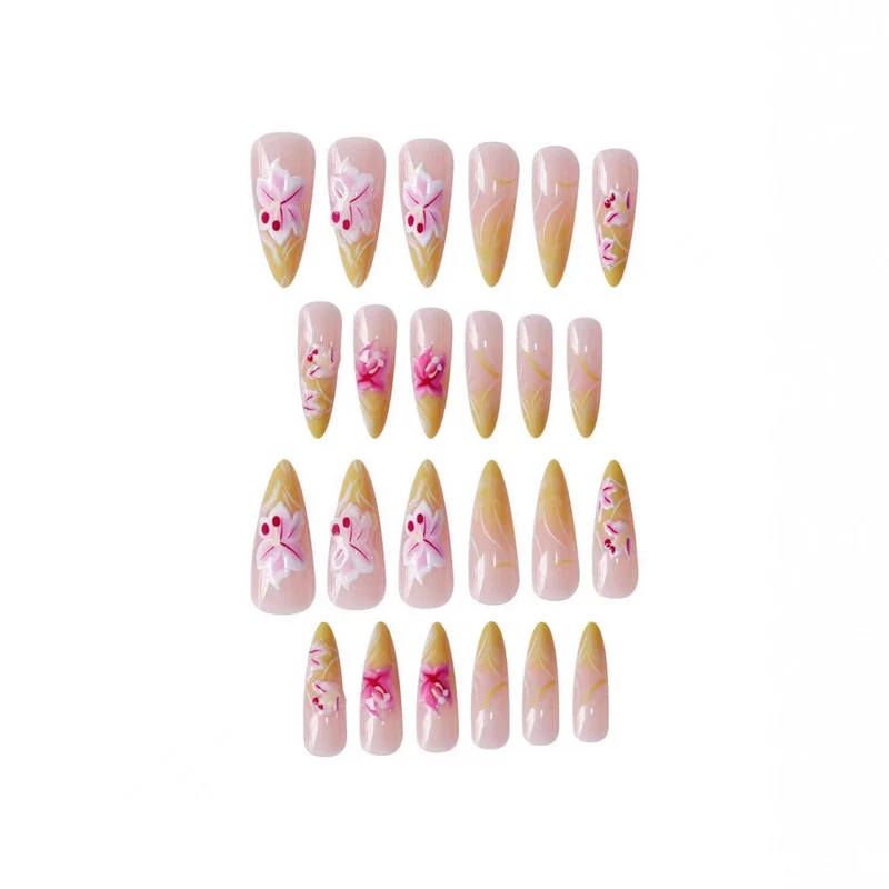 Luxuriöse 3D Blumen Nagelverzierungen Karnz