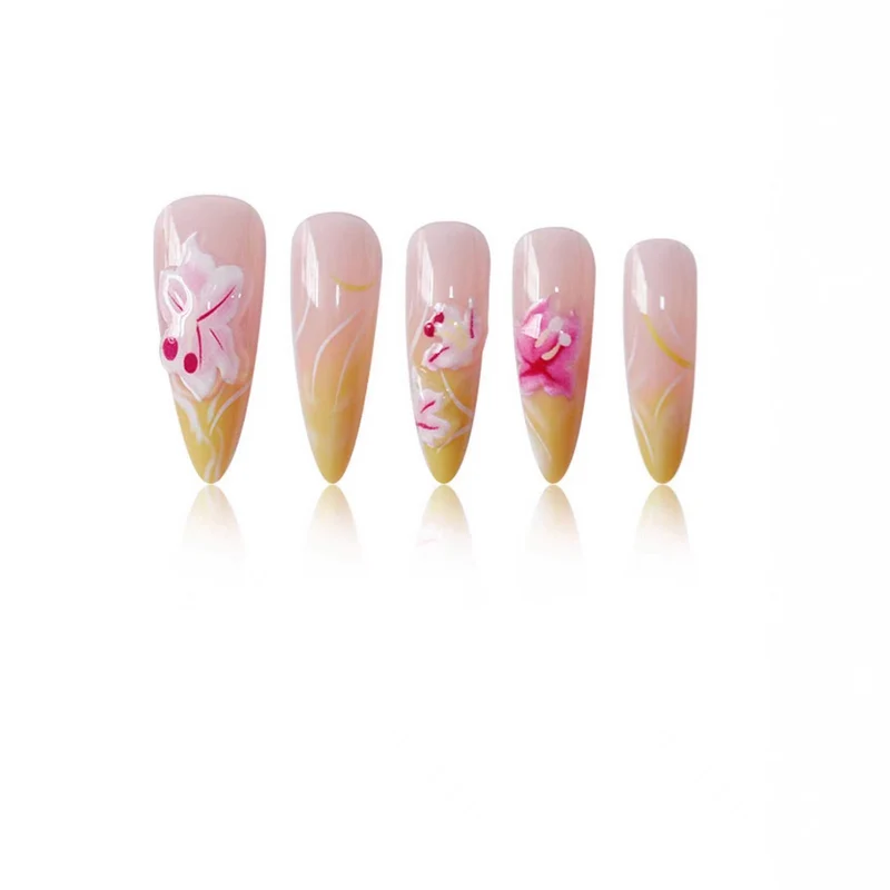 Luxuriöse 3D Blumen Nagelverzierungen Karnz