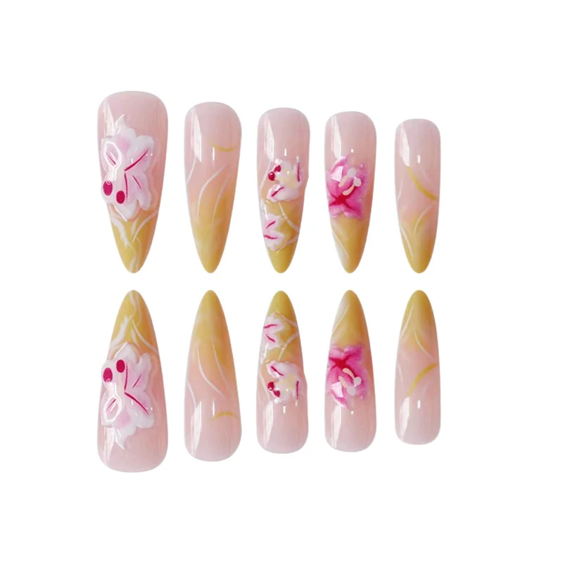 Luxuriöse 3D Blumen Nagelverzierungen Karnz