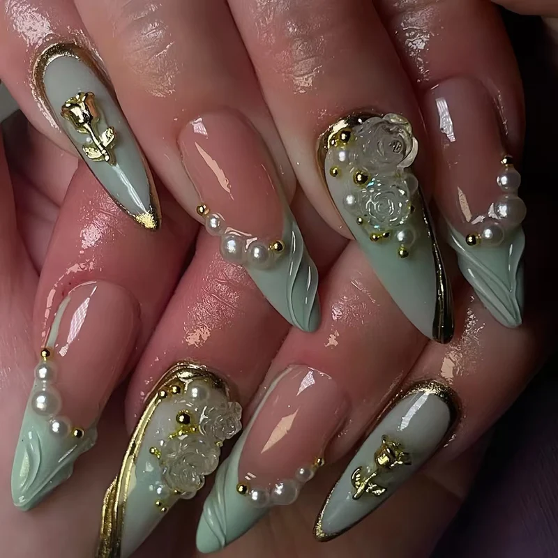 Glamouröse Texturierte Acryl-Nagelvergrößerungen Karnz