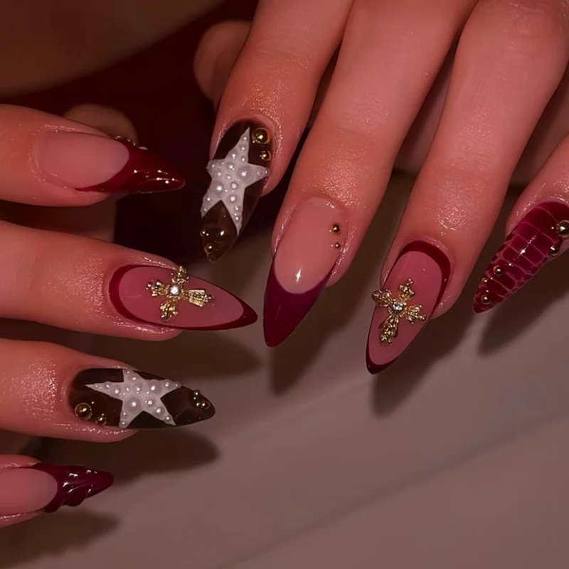 Glamouröse Texturierte Acryl-Nagelvergrößerungen Karnz