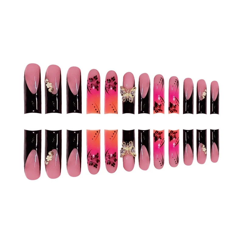 Glamouröse Florale Nagelkunstverlängerungen Karnz
