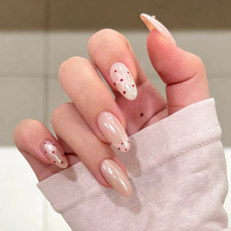 Künstlerisches Press-On-Nagelset mit Kirschblüten-Design Karnz