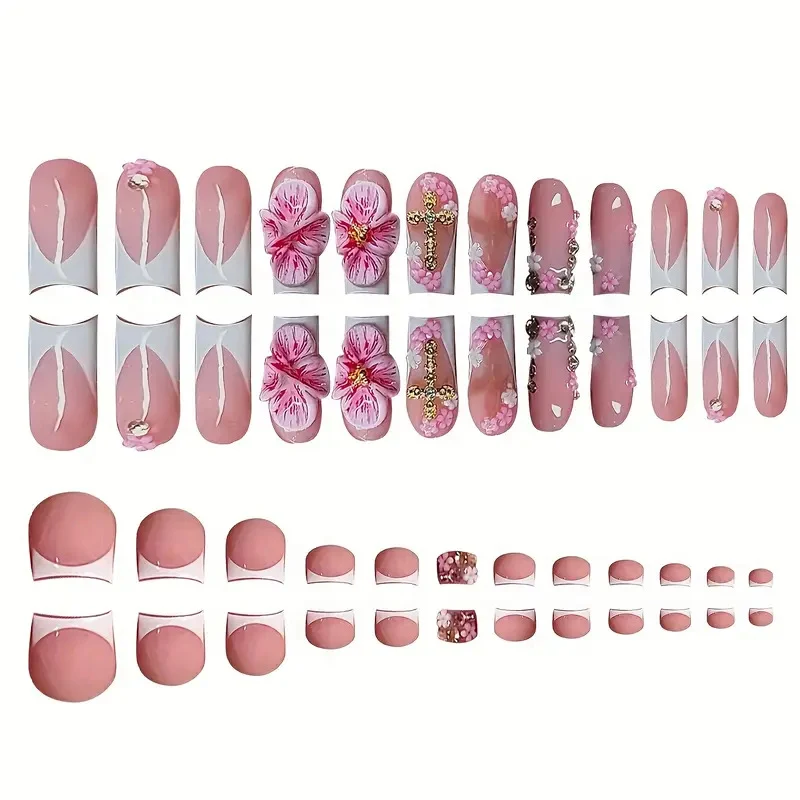 Florales Themen Press-On Nagelset Karnz