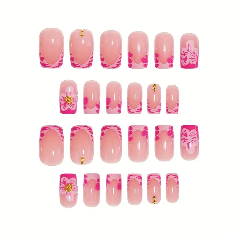 Blumeninspiriertes Acryl-Nagel-Enhancements Karnz