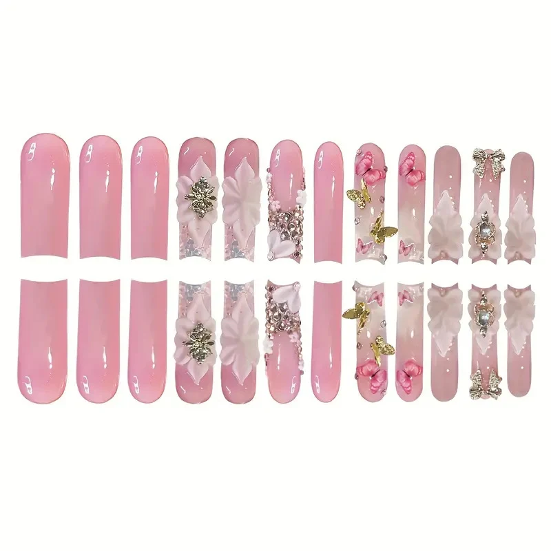 Blumen-inspiriertes Acryl-Nagelkunst Karnz