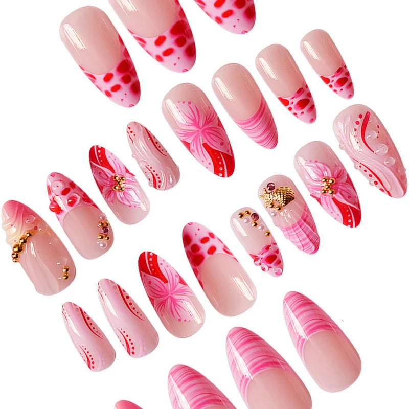 Florale Emaille Spitze Nagelkunst Verlängerungen Karnz