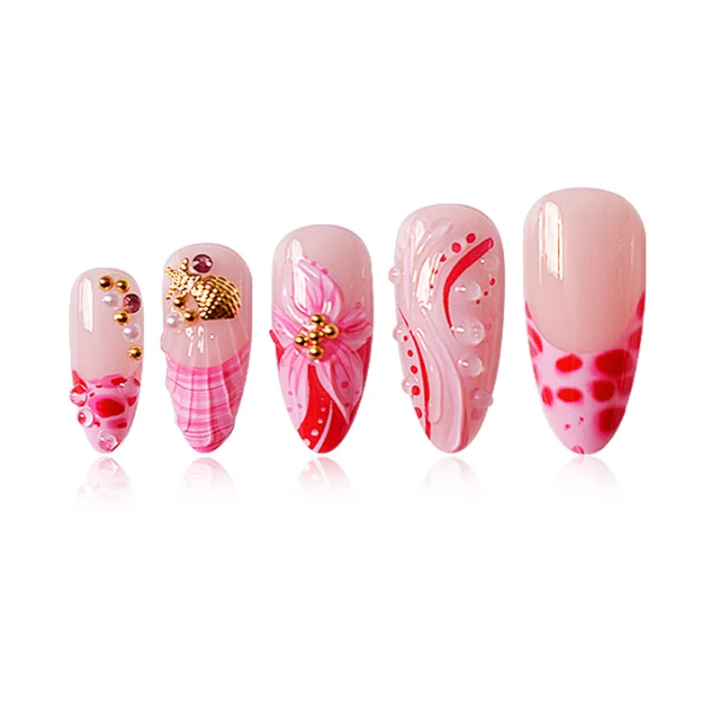 Florale Emaille Spitze Nagelkunst Verlängerungen Karnz