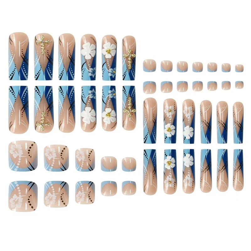 Florale Eleganz Acryl Nagelset Karnz