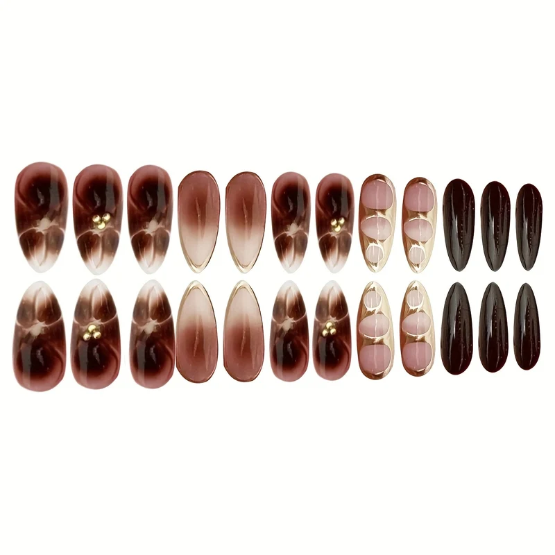 Elegante sculptierte Press-On-Nagel-Set Karnz