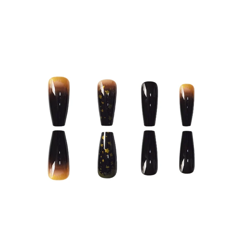 Elegante Press-On-Nagelset mit Stern- und Glitzerakzenten Karnz