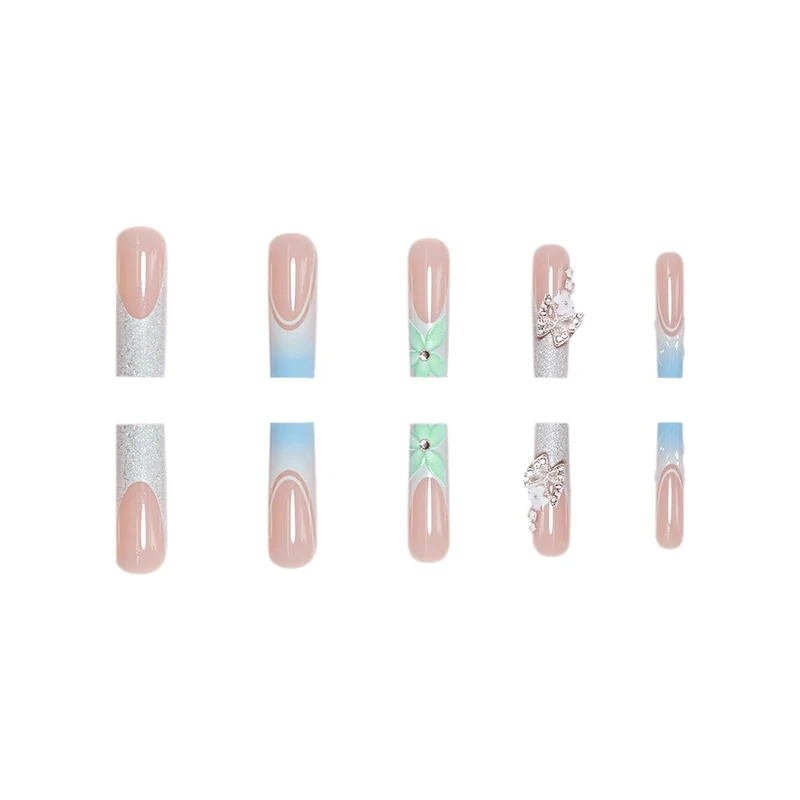Elegante Florale Acryl-Nagelerweiterungen Karnz