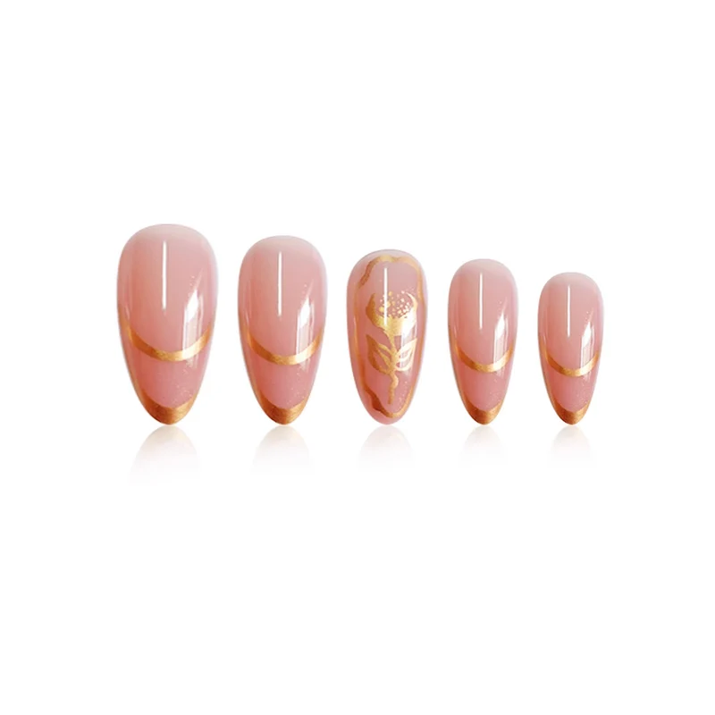 Elegante florale Acryl-Nagelverzierungen Karnz