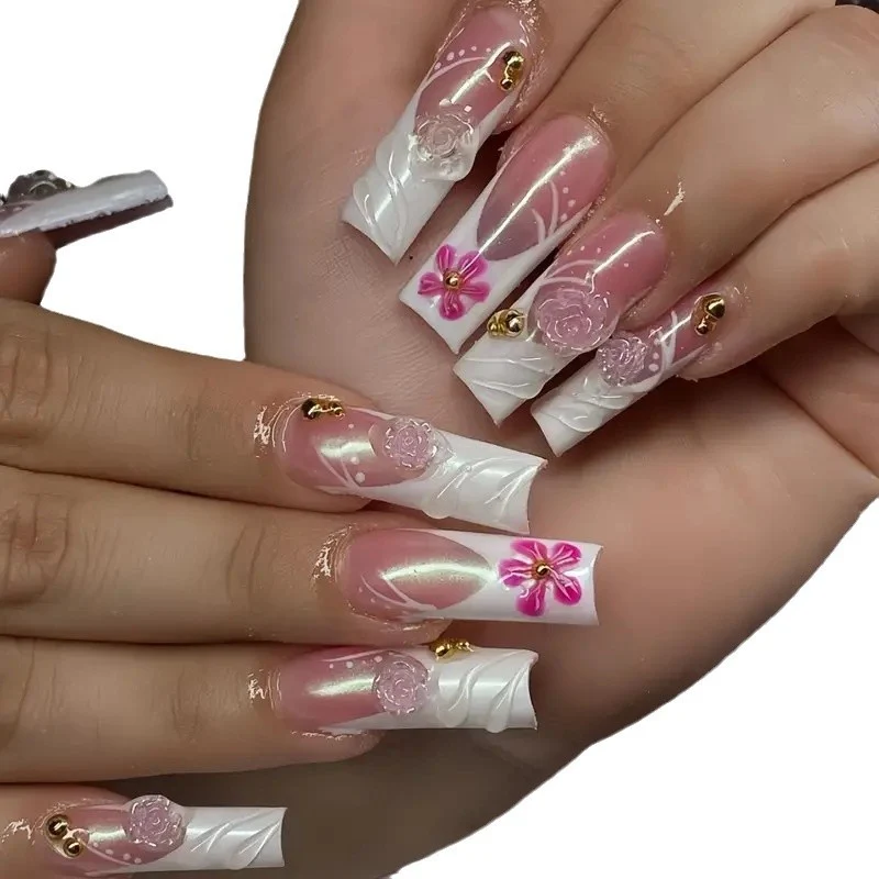 Elegante florale Acryl-Nagelverstärkungen Karnz 1789447194