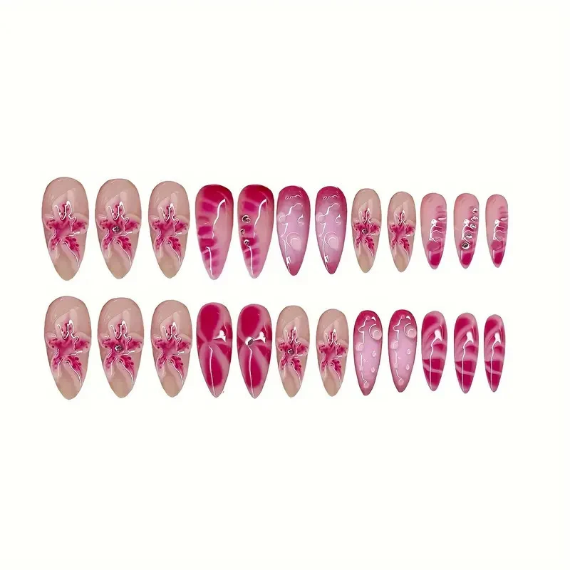 Elegante dekorative Press-on-Nagelverzierungen Karnz