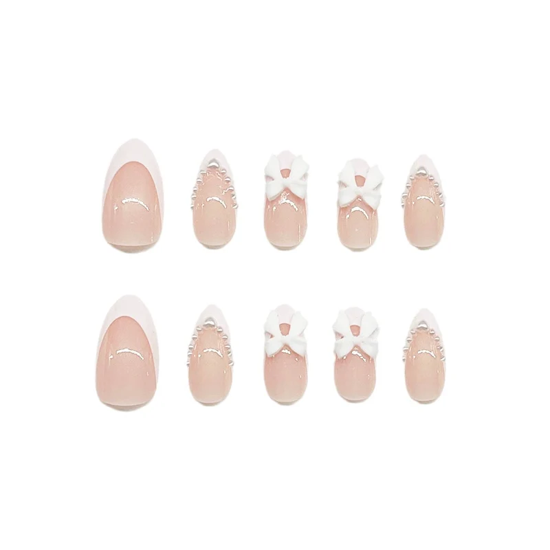 Elegante mit Schleifen verzierten Acryl-Nagelerweiterungen Karnz