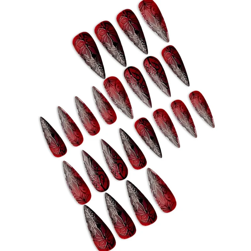Ausgefallene Gothic Stiletto Nagelverzierungen Karnz