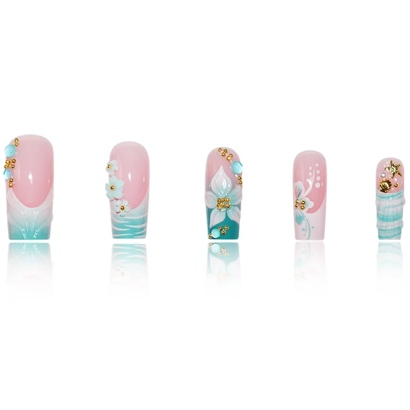 Detaillierte florale Acrylnagelverstärkungen Karnz