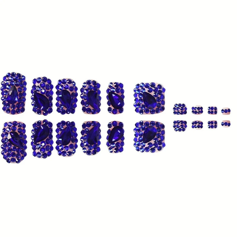 Dekoratives, mit Kristallen verziertes Nail Art Set Karnz
