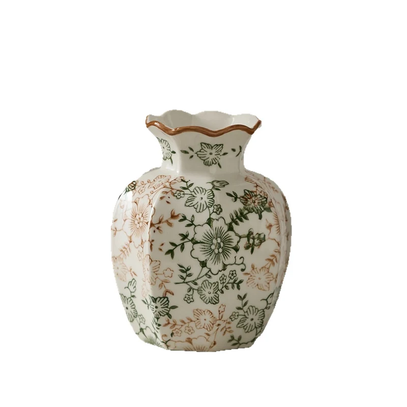 Elegante Keramikvase mit floralem Muster Karnz