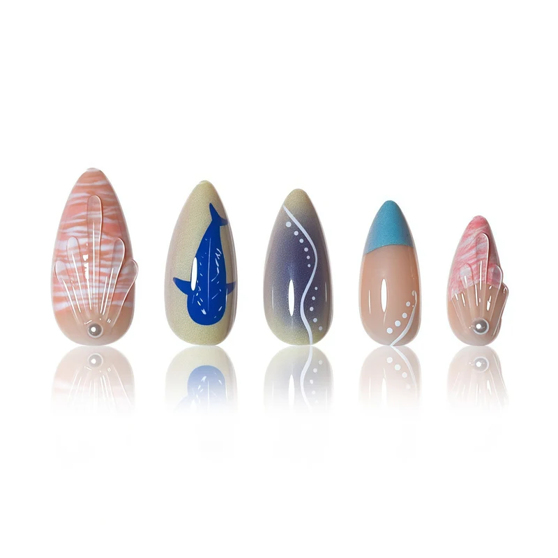 Künstlerische Meeresthemen-Nagelkunst Karnz