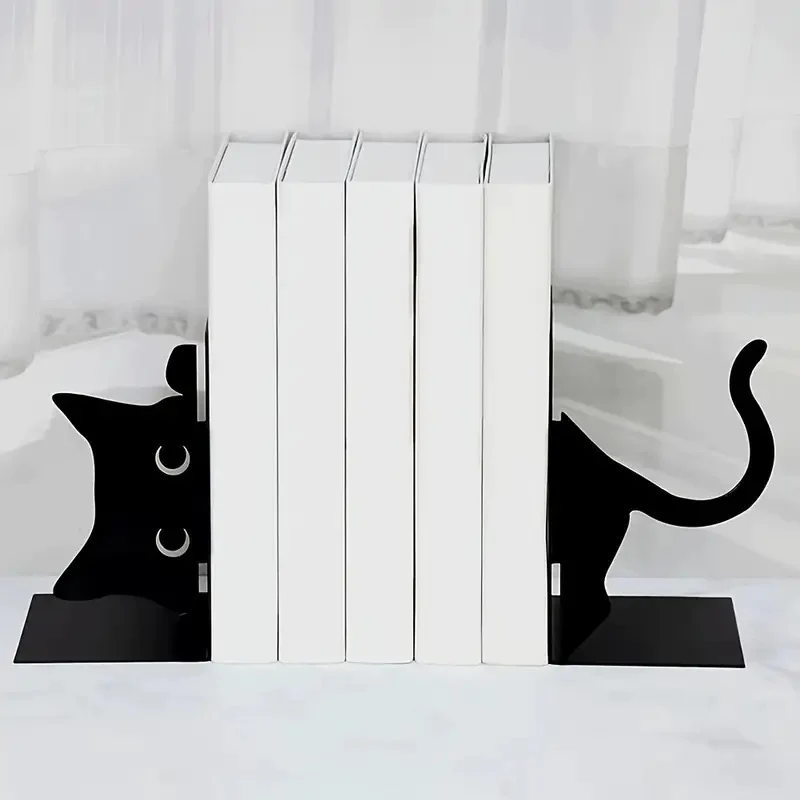 Katzenförmige Metallbuchstützen