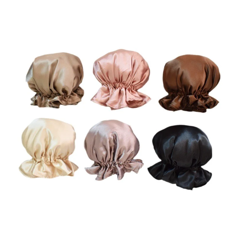 Luxuriöses Satin-Haarmütze- und Haarband-Set