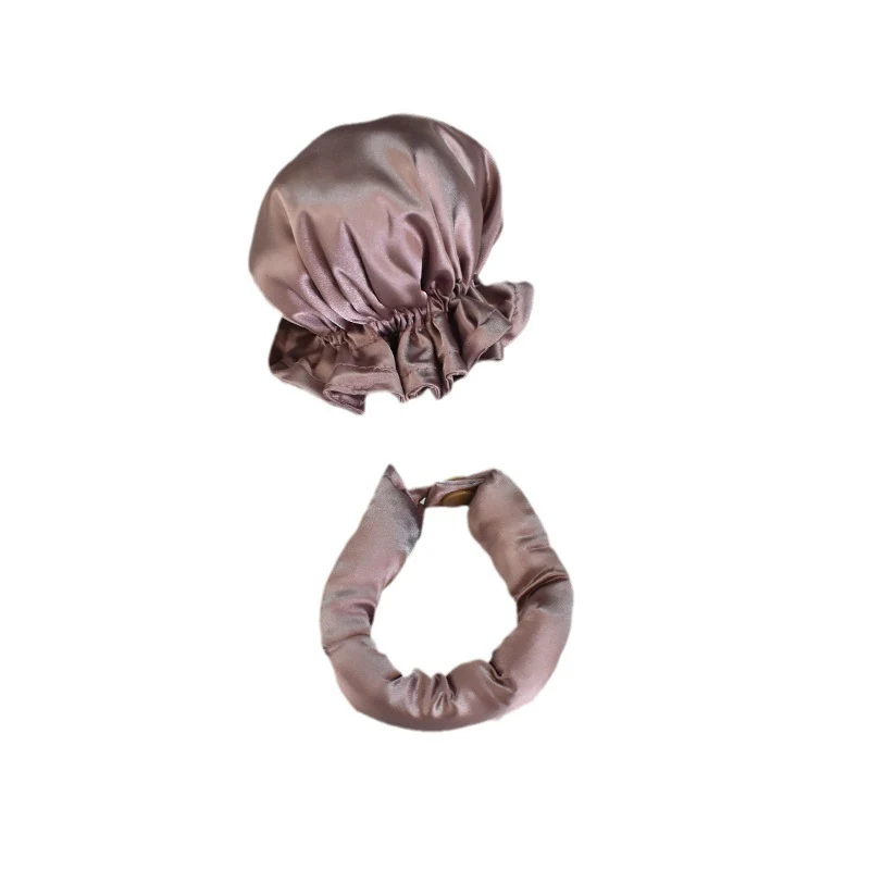 Luxuriöses Satin-Haarmütze- und Haarband-Set