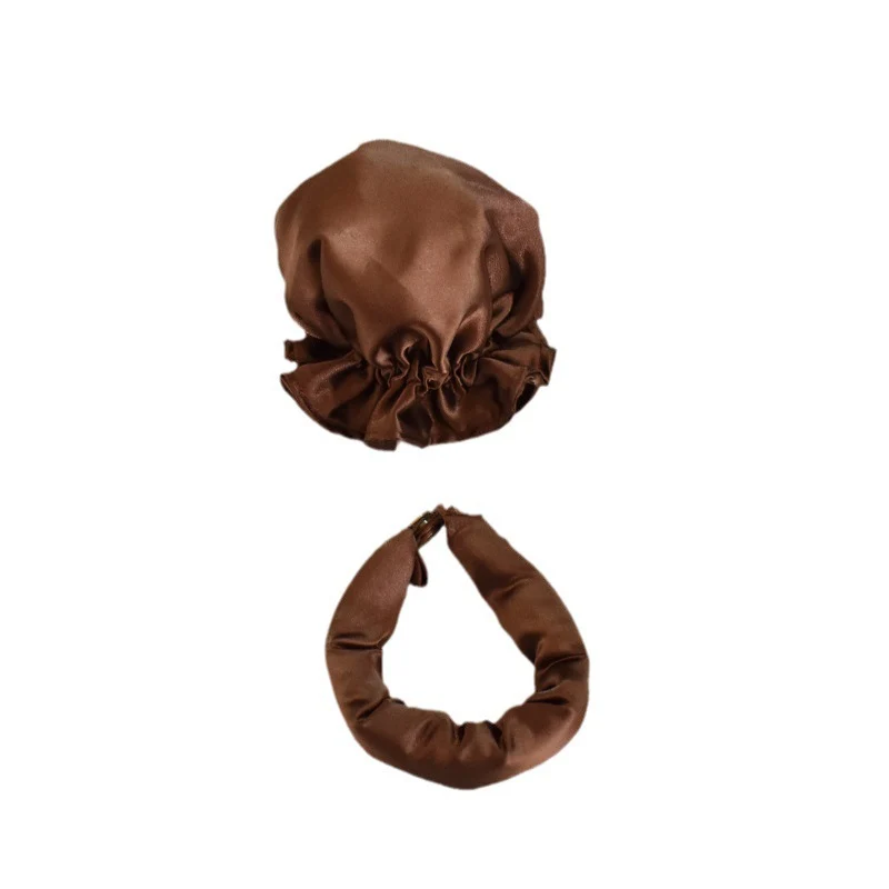 Luxuriöses Satin-Haarmütze- und Haarband-Set