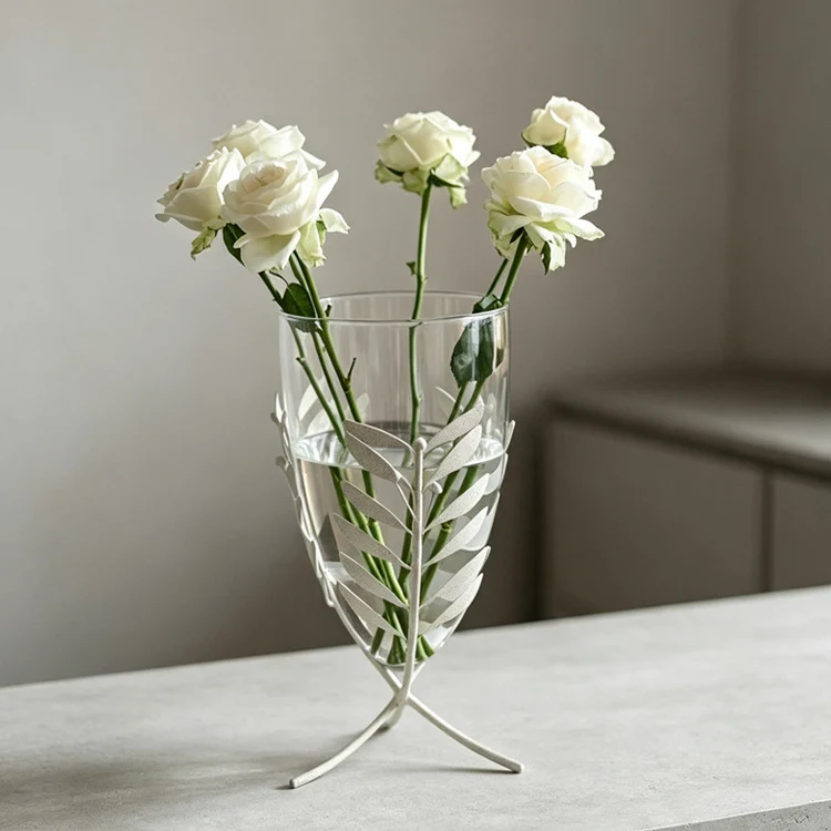 Elegante Blattmuster dekoratives Glas