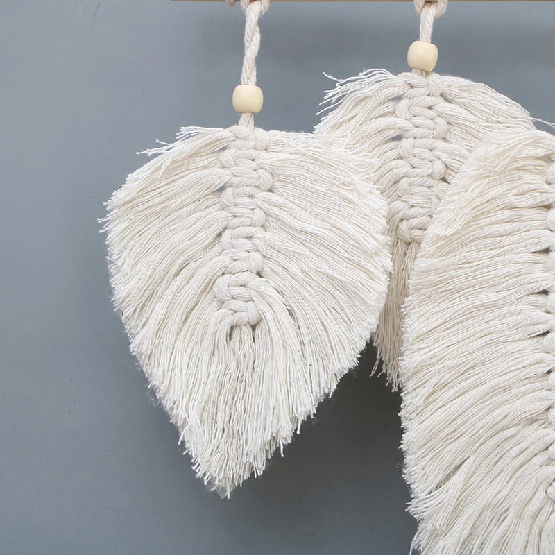 Künstlerischer Makramee-Blatt Wandbehang Karnz