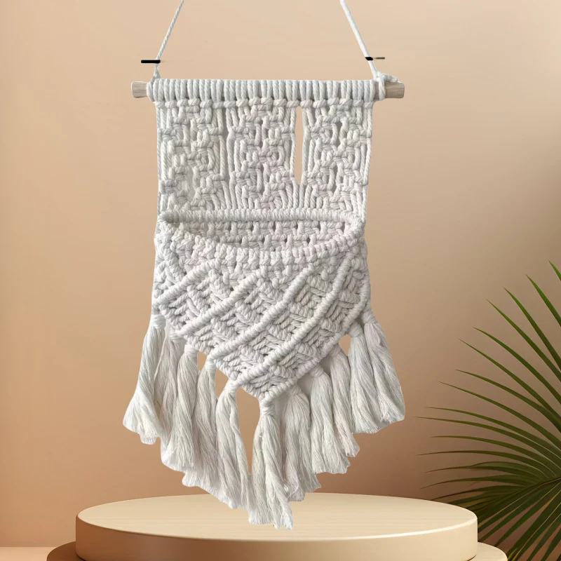 Wandmontierter Macramé Pflanzer Karnz