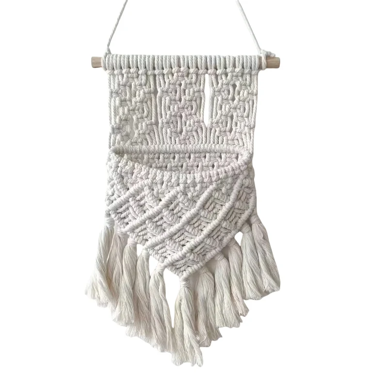 Wandmontierter Macramé Pflanzer Karnz