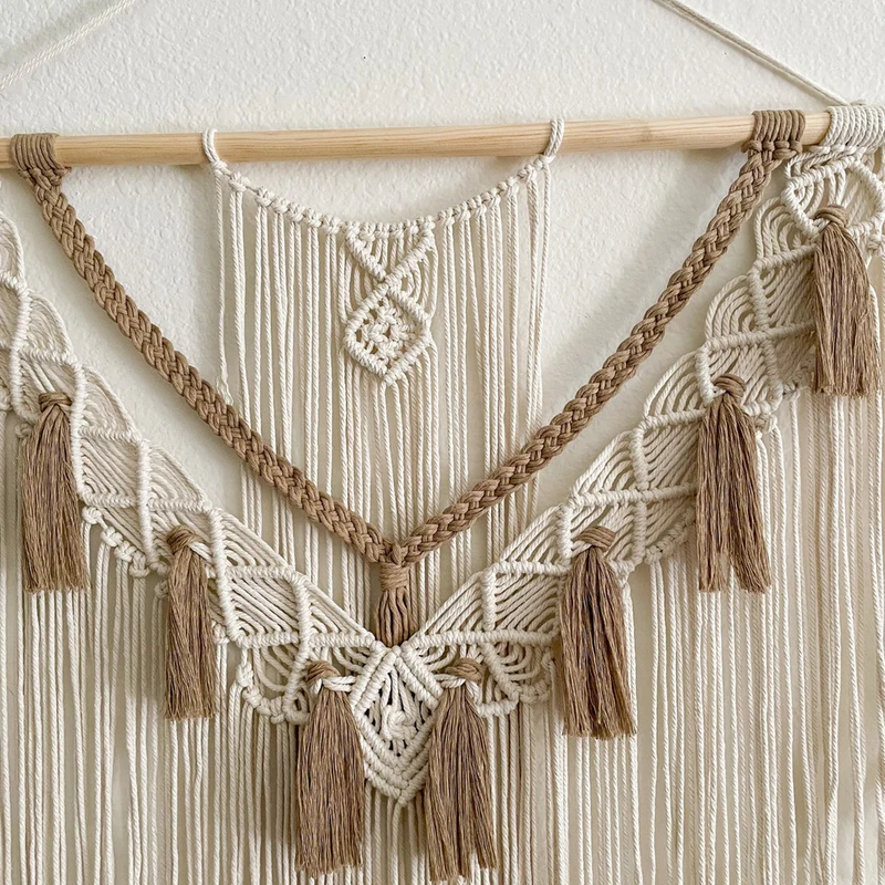 Macrame Wandkunst Dekor Karnz