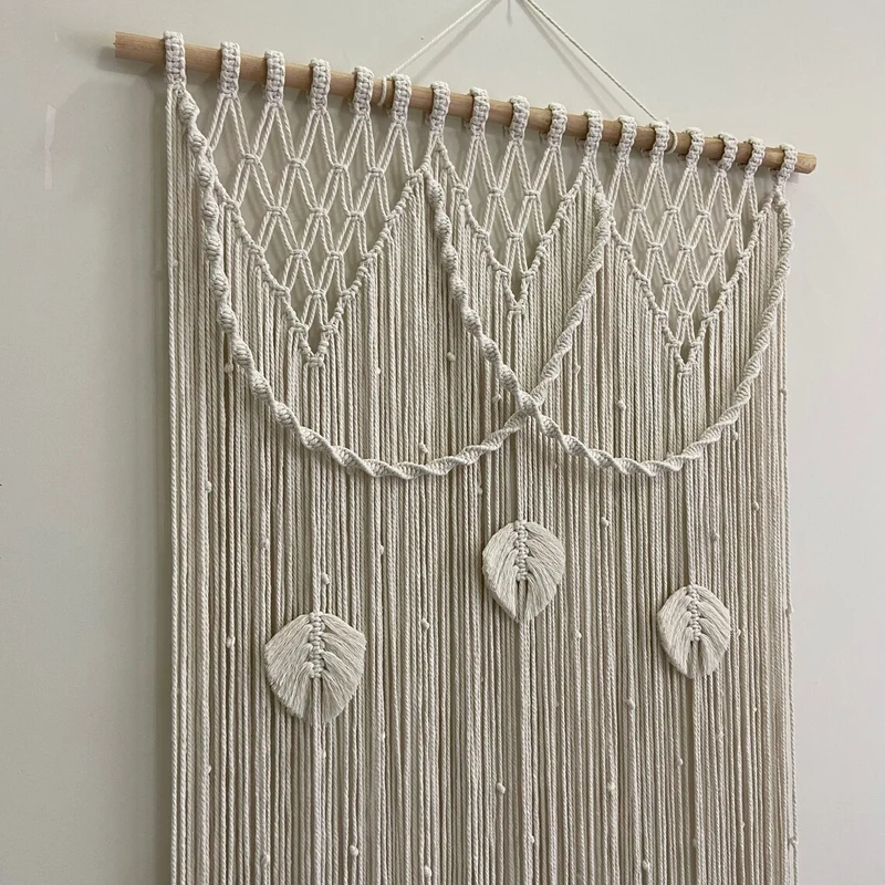 Macrame Blattmotiv Wandbehang Karnz