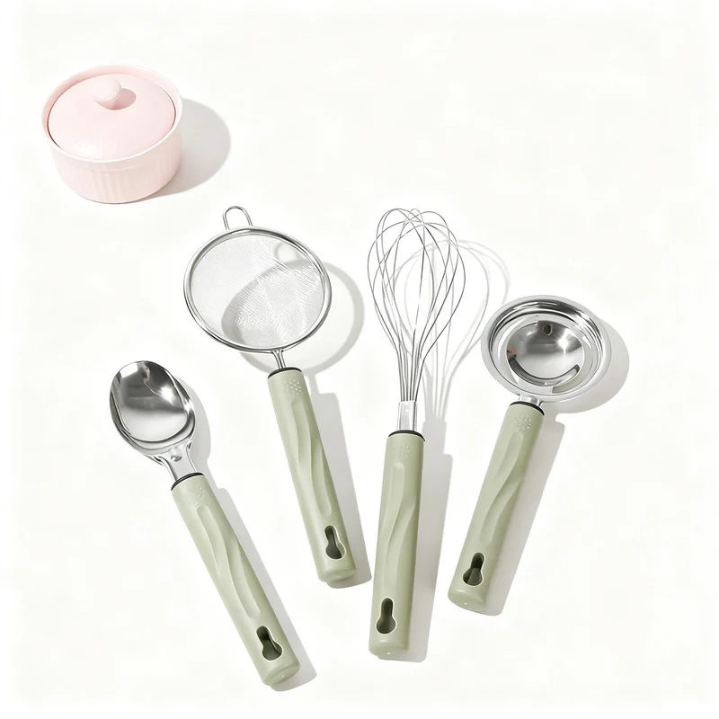 Küchensieb und Küchenhelfer-Set aus Edelstahl