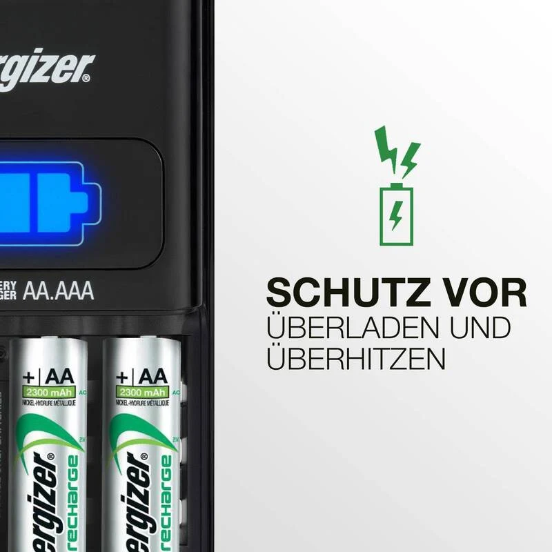 B-Ware Energizer Rundzellen-Ladegerät Batterie-Ladegerät Laden NiMH Micro AAA Mignon AA