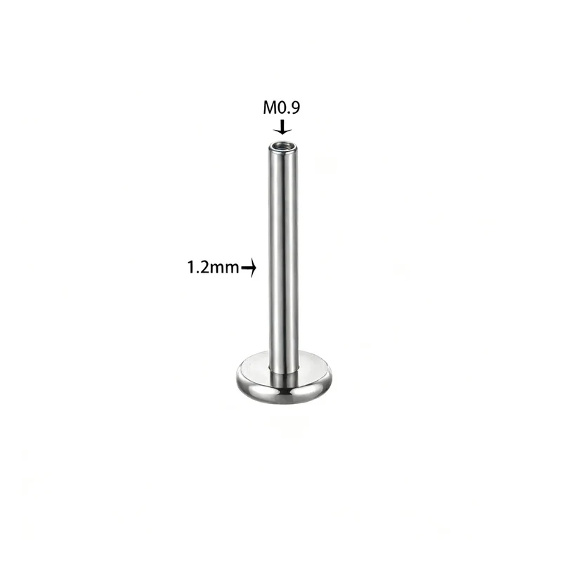 Titan-Piercingstab, flache Basis, Innengewinde