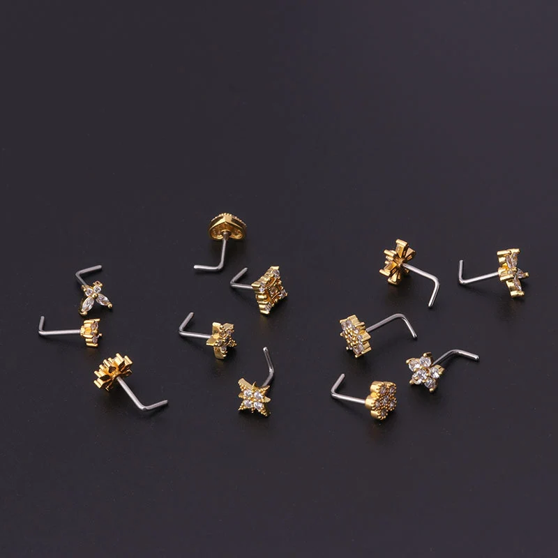 Titan-Piercingstab, flache Basis, Innengewinde
