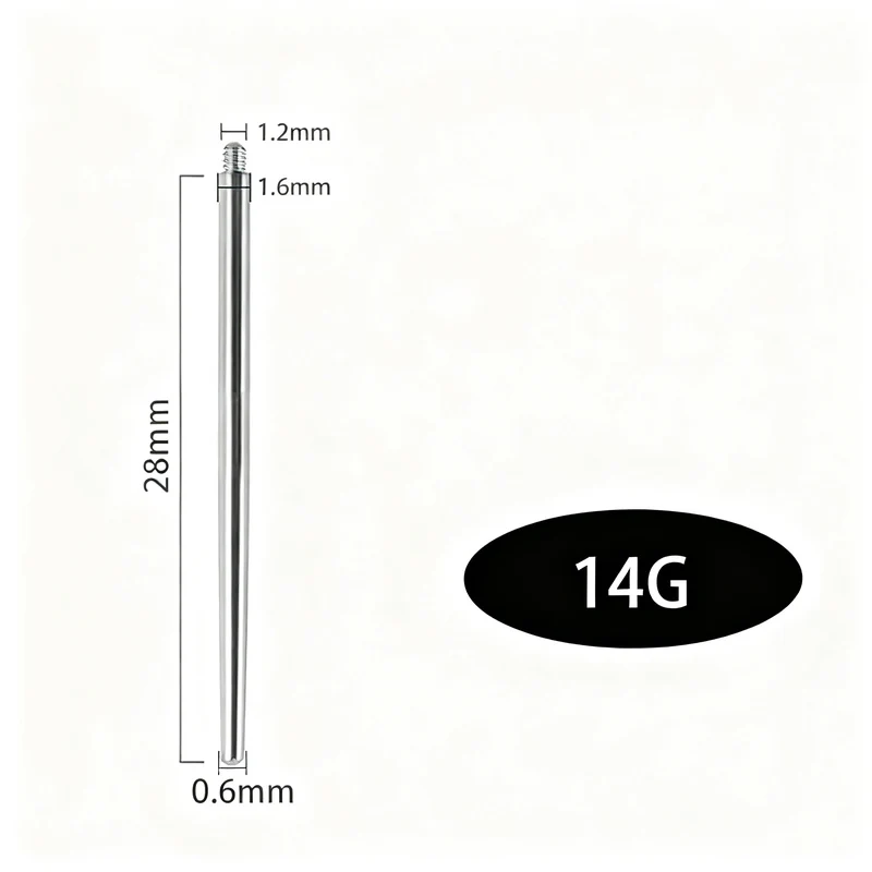 Titan-Piercingstab, flache Basis, Innengewinde