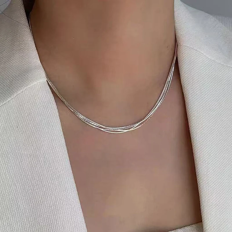 Perlenkette mit Silberverschluss, Perlen 4–12 mm